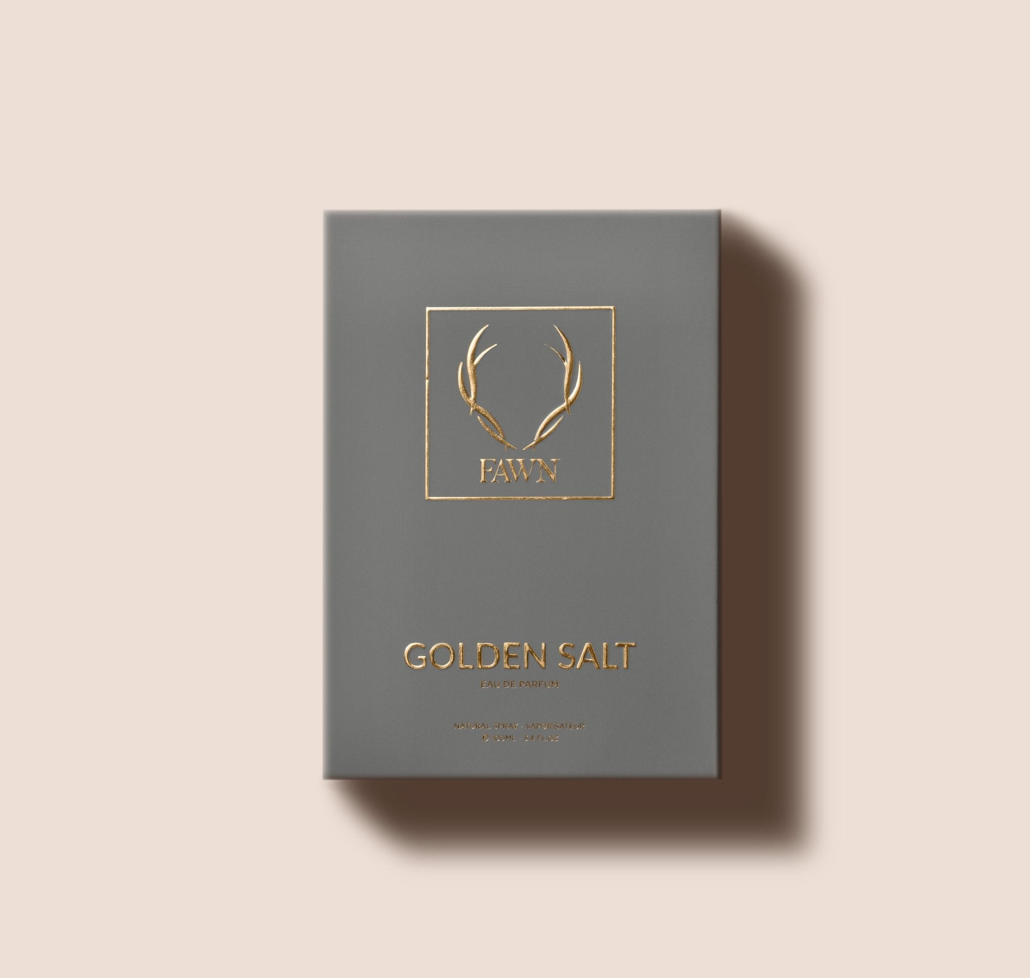Golden Salt perfume box packaging by Fawn