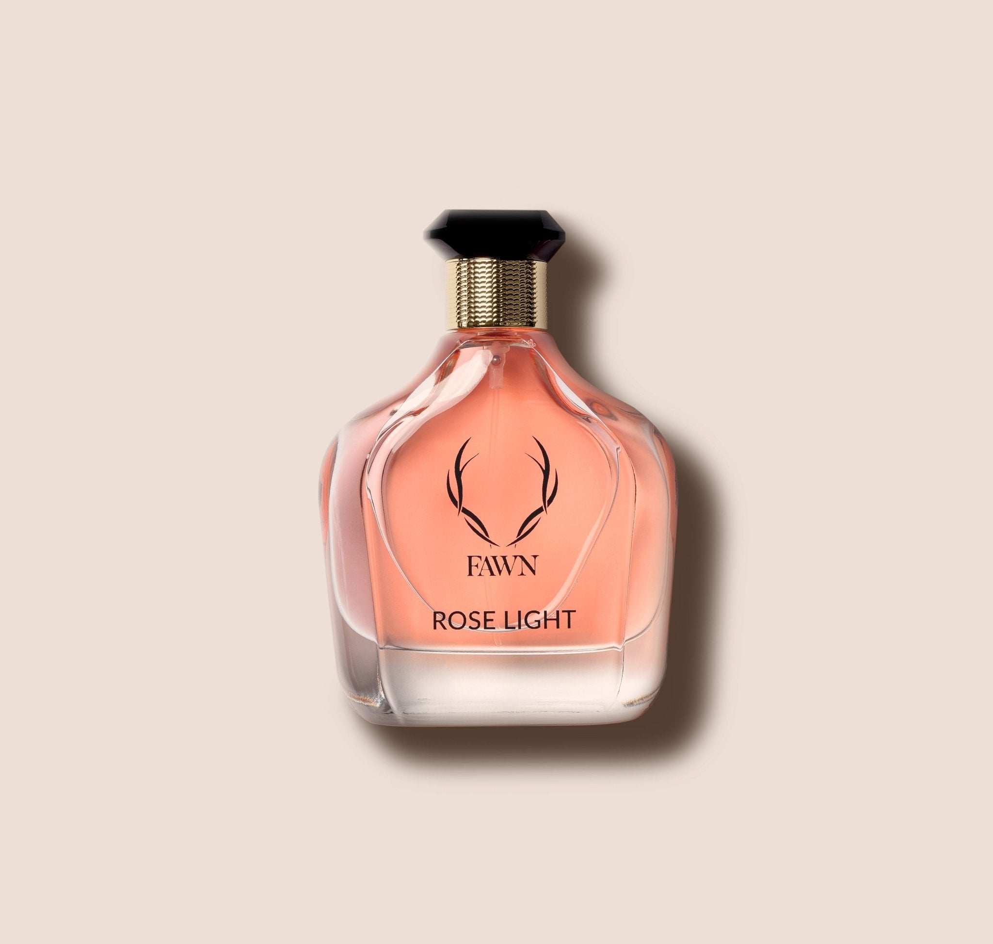 Rose Light perfume bottle front view by Fawn.